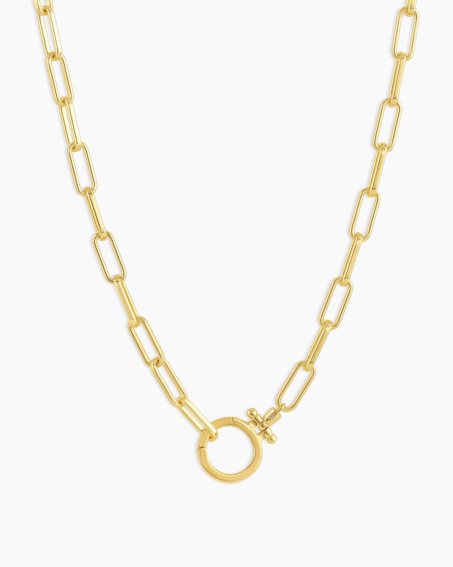 Parker Necklace Paperclip Necklace || option:: 20 in., 18k Gold Plated