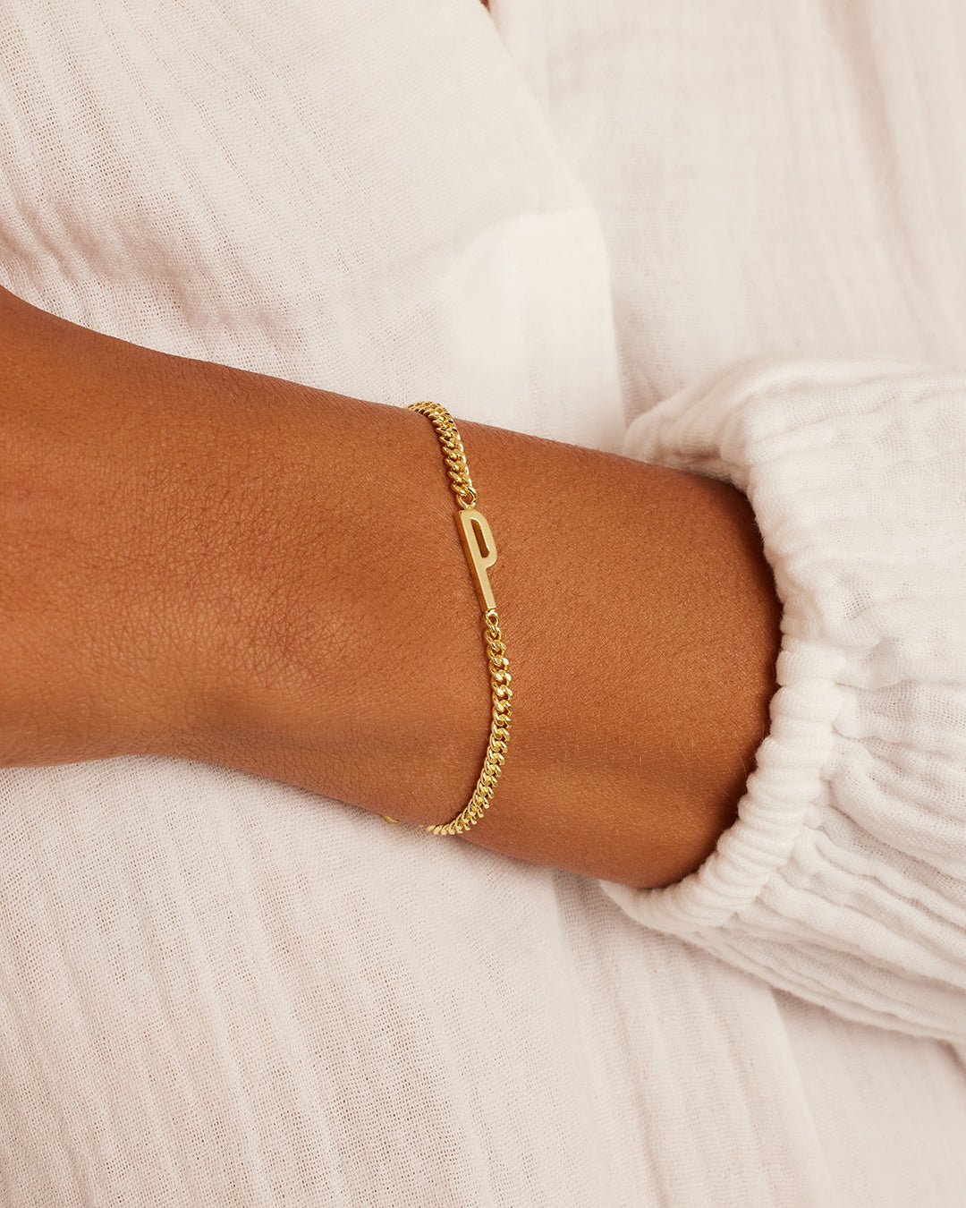 Wilder Alphabet Bracelet Alphabet Bracelet #P || option::18k Gold Plated, P