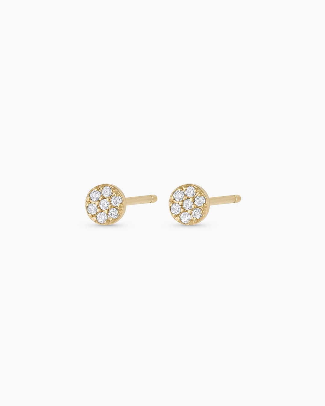 Diamond Pave Studs || option::14k Solid Gold