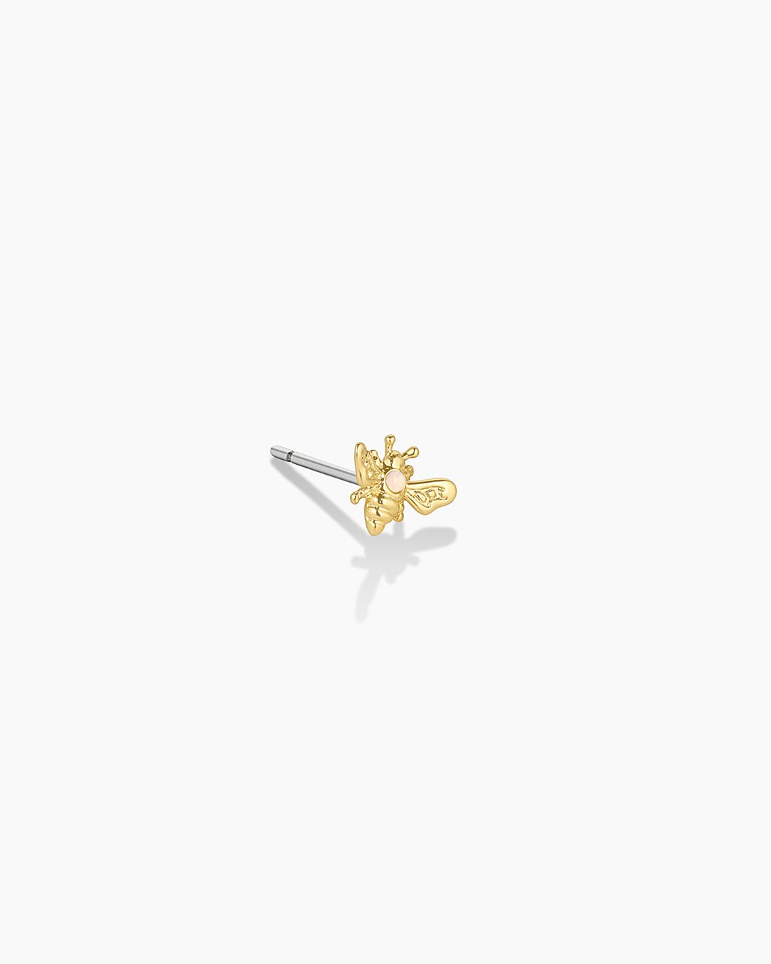 Bee Charm Stud || option::18k Gold Plated, Bee