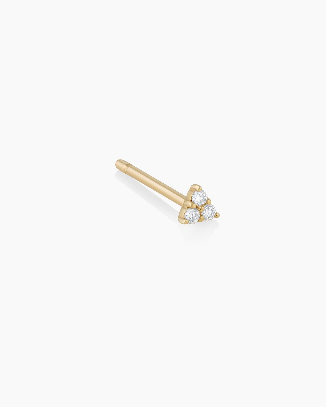 Diamond triangle stud || option::14k Solid Gold