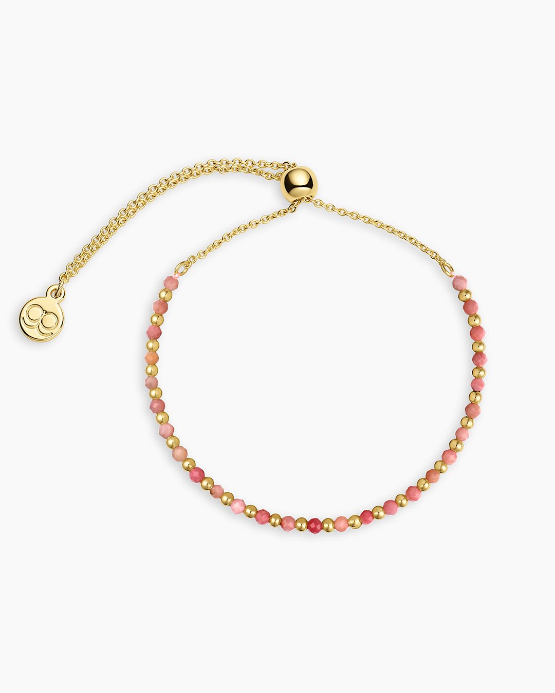 Power Gemstone Brooks Bracelet for Compassion || option::18k Gold Plated, Rhodochrosite