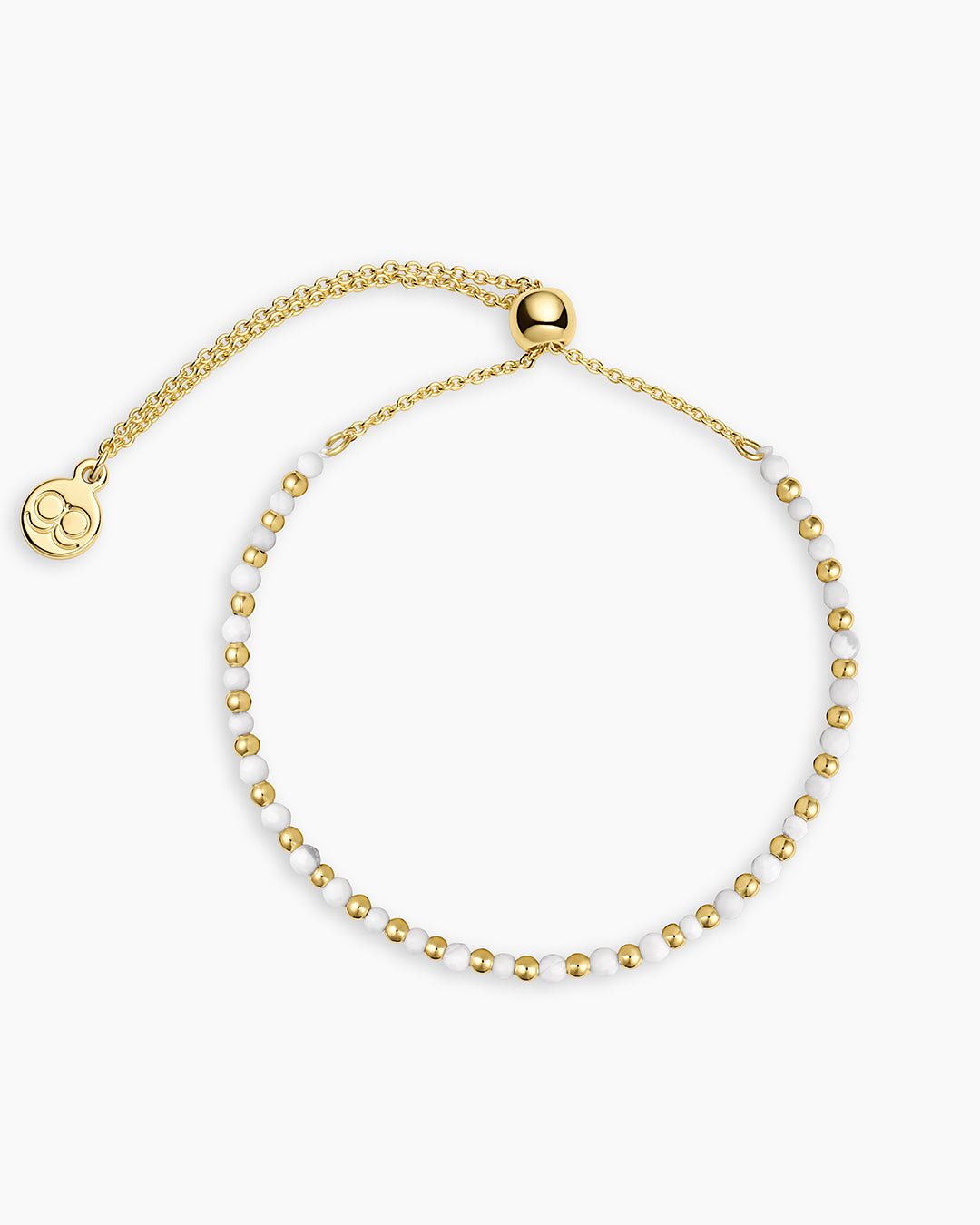 Power Gemstone Brooks Bracelet for Calming || option::18k Gold Plated, Howlite