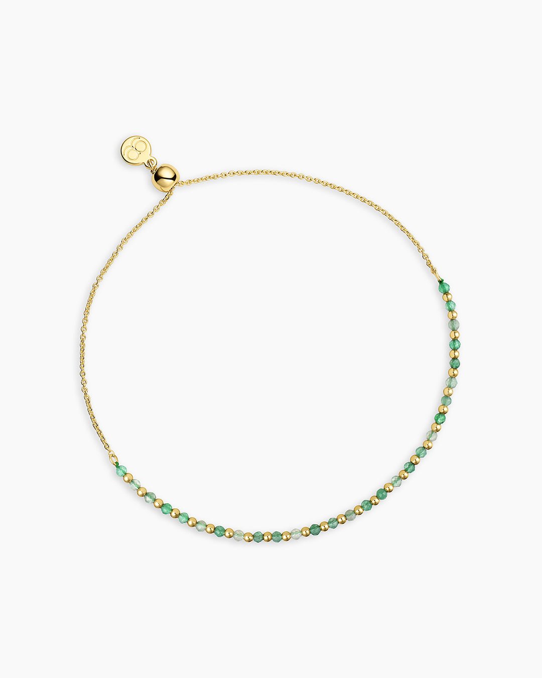 Power Gemstone Brooks Bracelet for Luck || option::18k Gold Plated, Aventurine