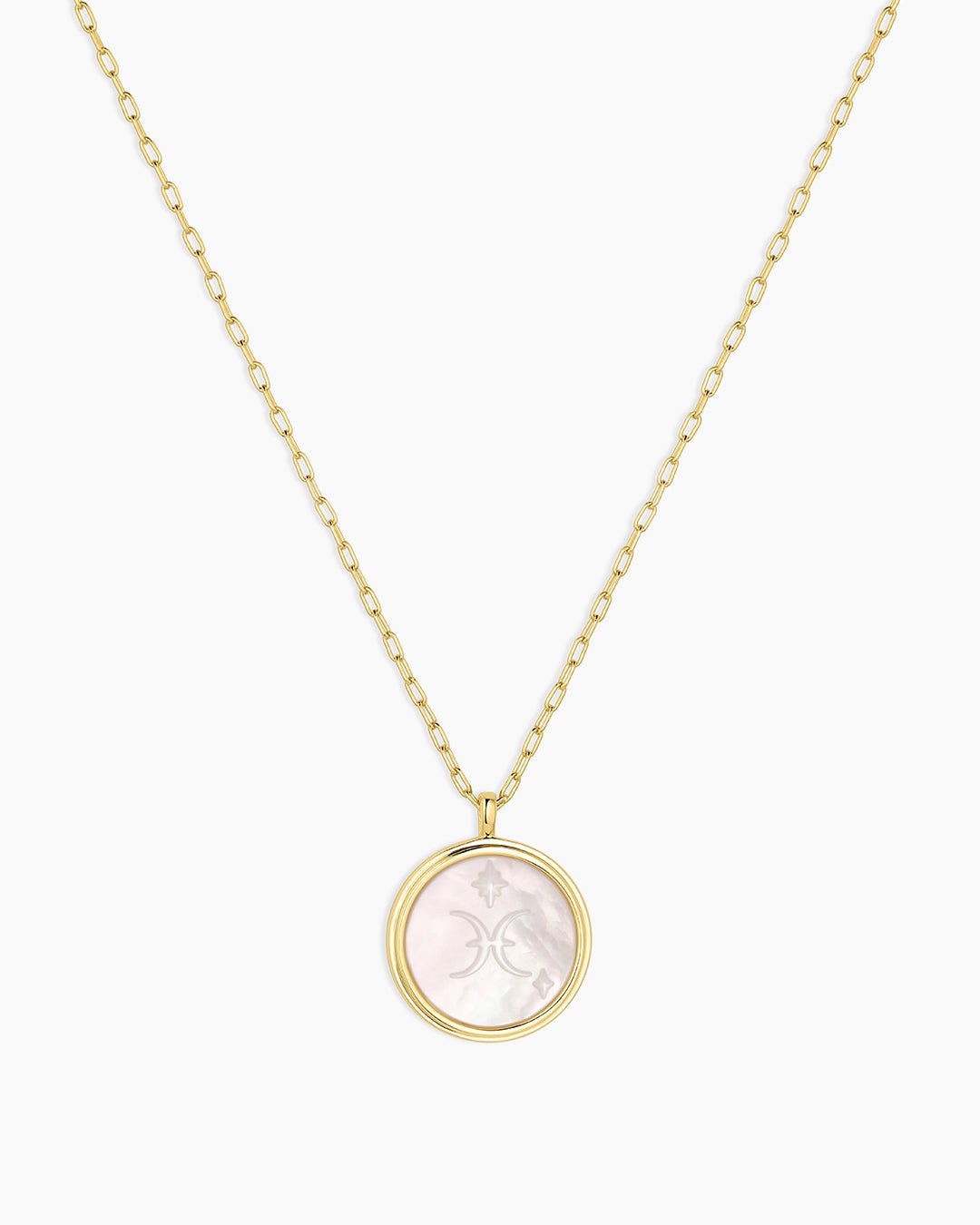 Zodiac Necklace - Aquarius, Astrology Coin Necklace, Aquarius Necklace || option::18k Gold Plated, Pisces