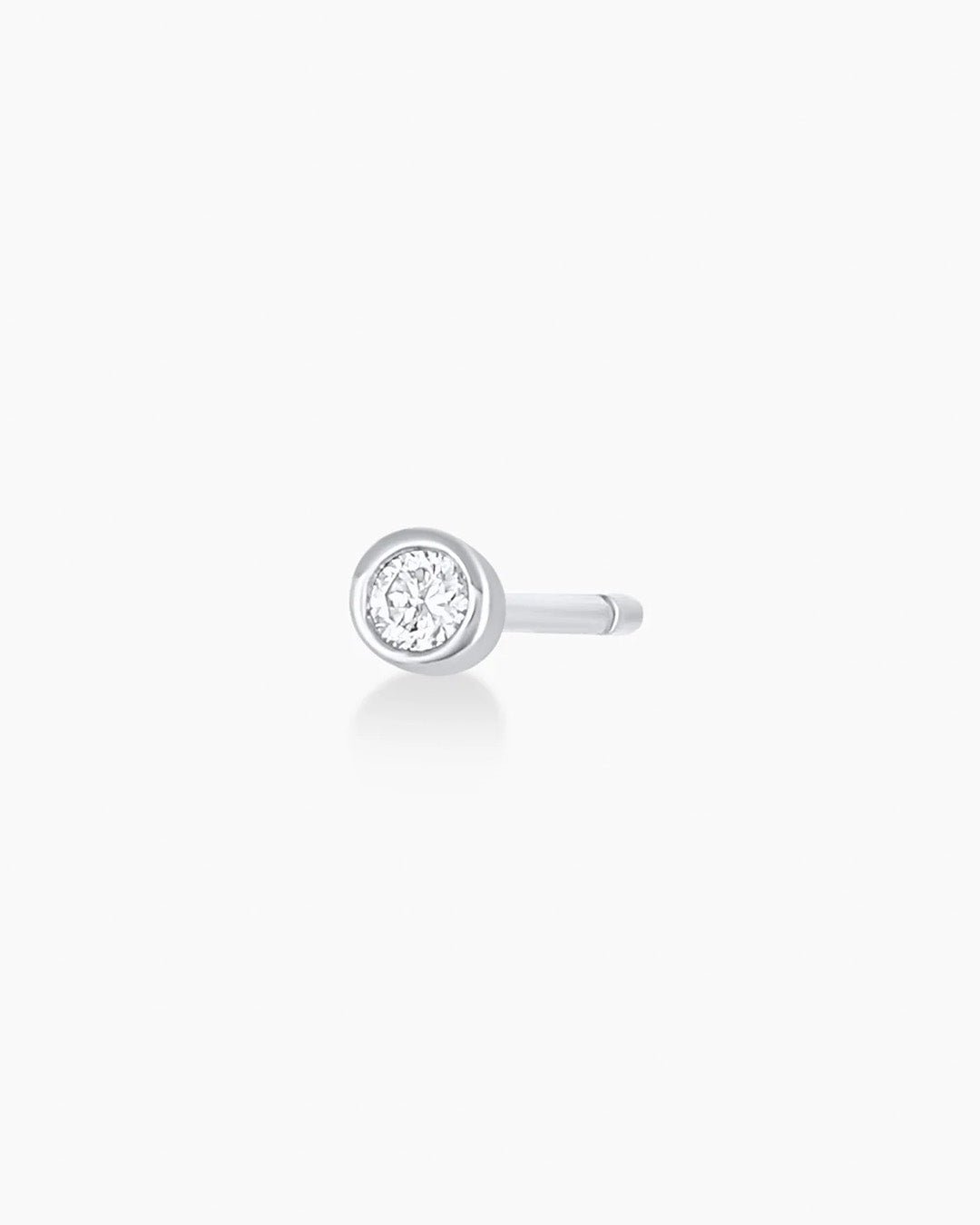 Classic Diamond Studs || option::14k Solid White Gold