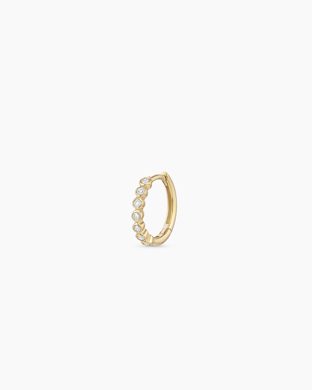 Classic Diamond Huggie || option::14k Solid Gold