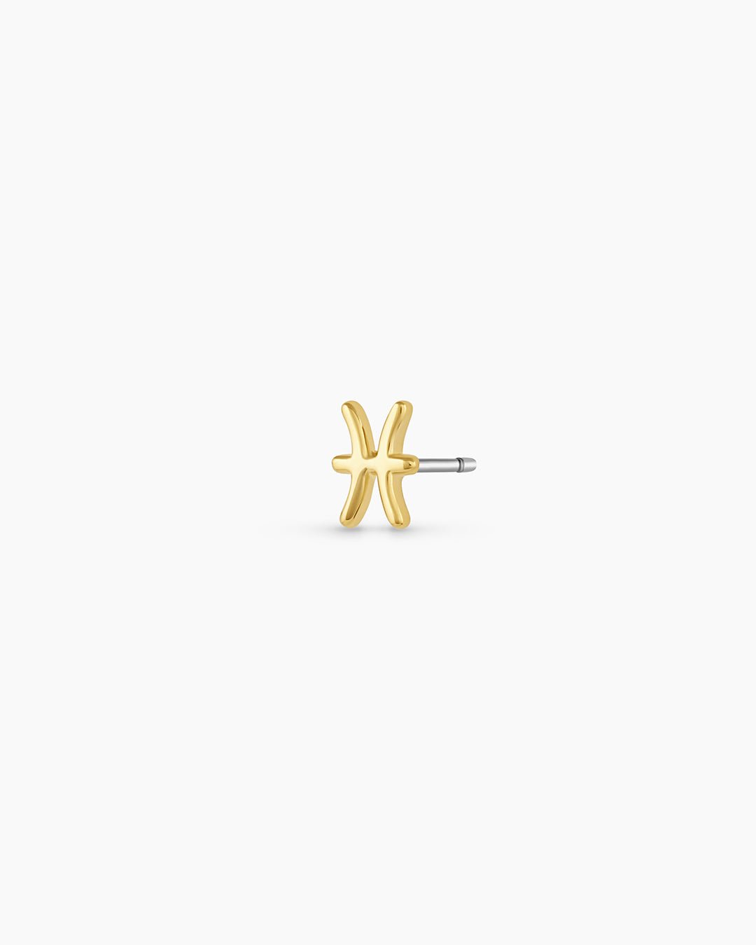 Zodiac Charm Stud - Pisces || option::18k Gold Plated, Pisces