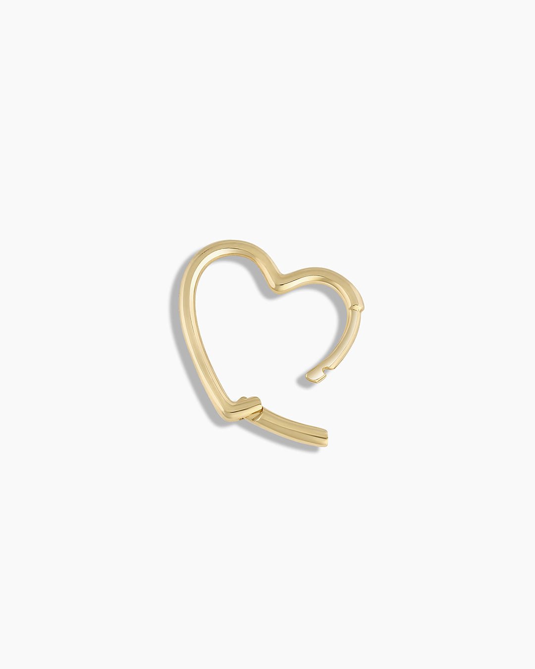 Open Heart Huggie || option::14k Solid Gold