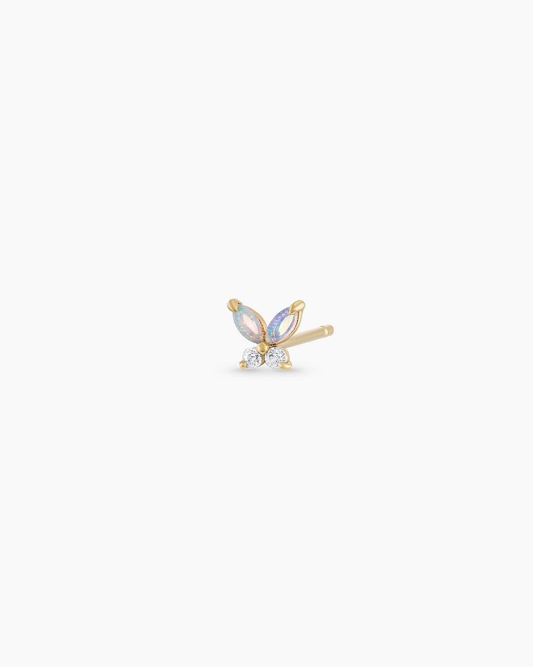 Opal Butterfly Stud Butterfly Earrings || option::14k Solid Gold