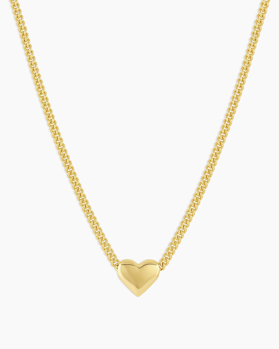 Lou Heart Charm Necklace || option::18k Gold Plated