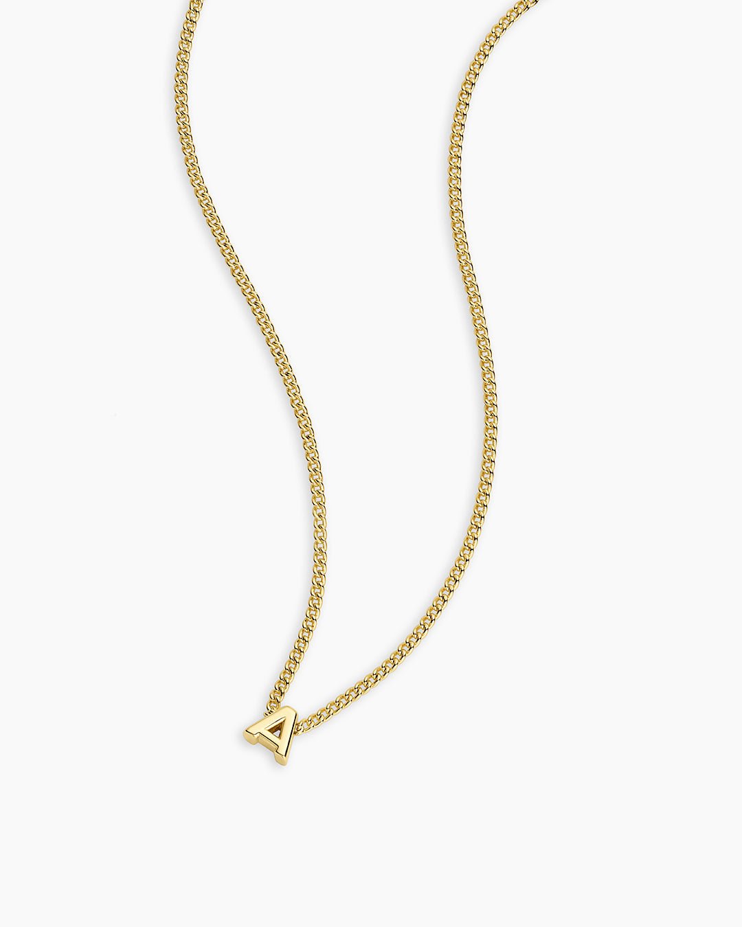 Wilder Mini Alphabet Necklace || option::18k Gold Plated, A