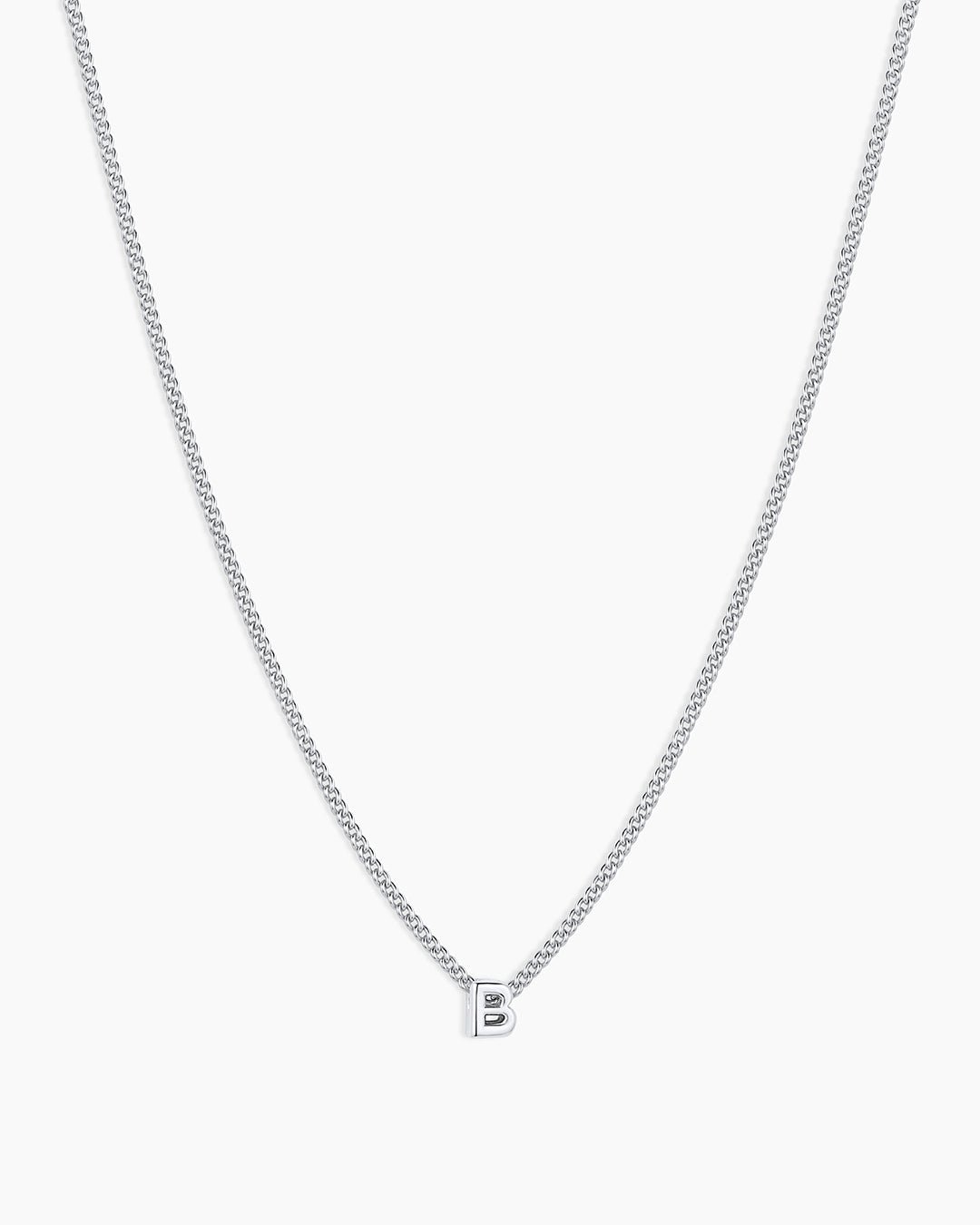 Wilder Mini Alphabet Necklace || option::Silver Plated, B