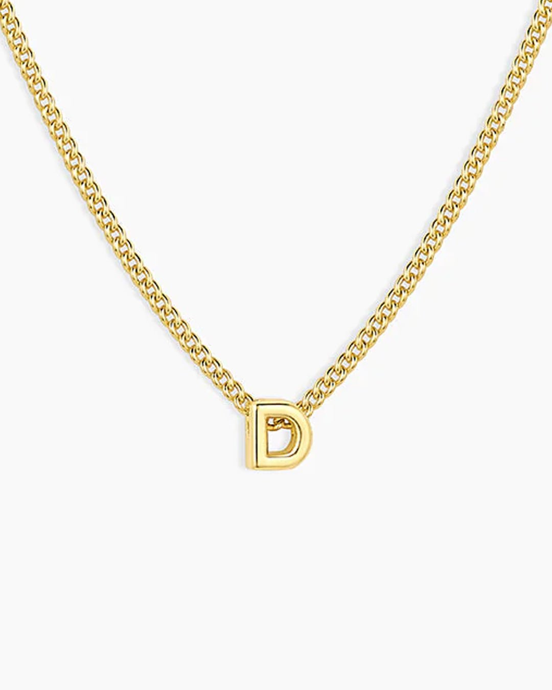 Wilder Mini Alphabet Necklace || option::18k Gold Plated, D