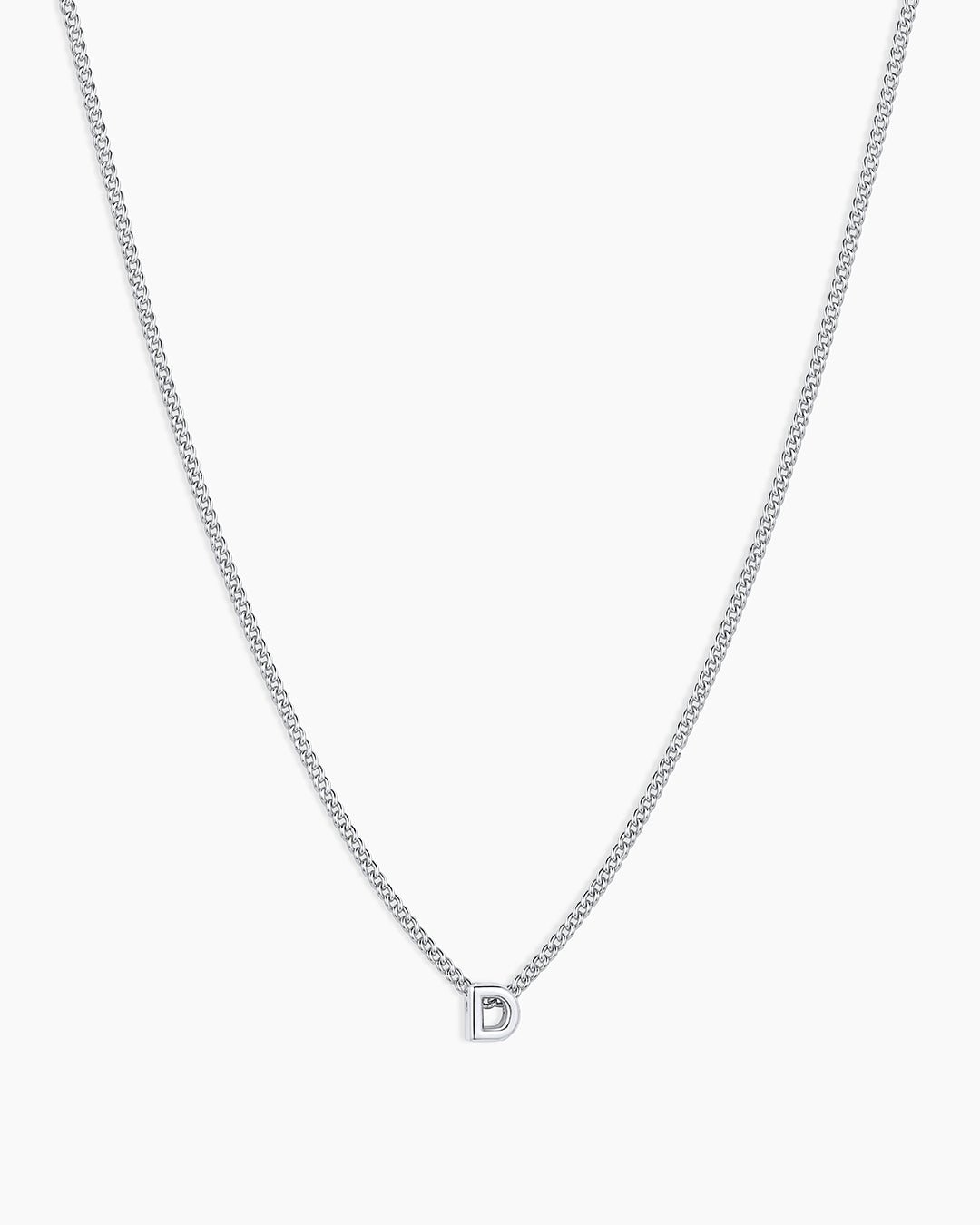 Wilder Mini Alphabet Necklace || option::Silver Plated, D