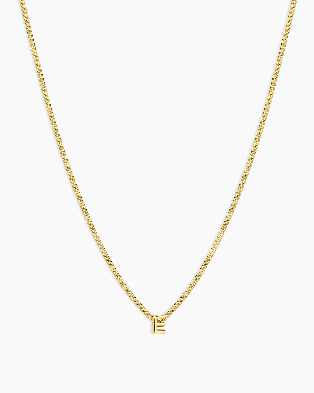 Wilder Mini Alphabet Necklace || option::18k Gold Plated, E