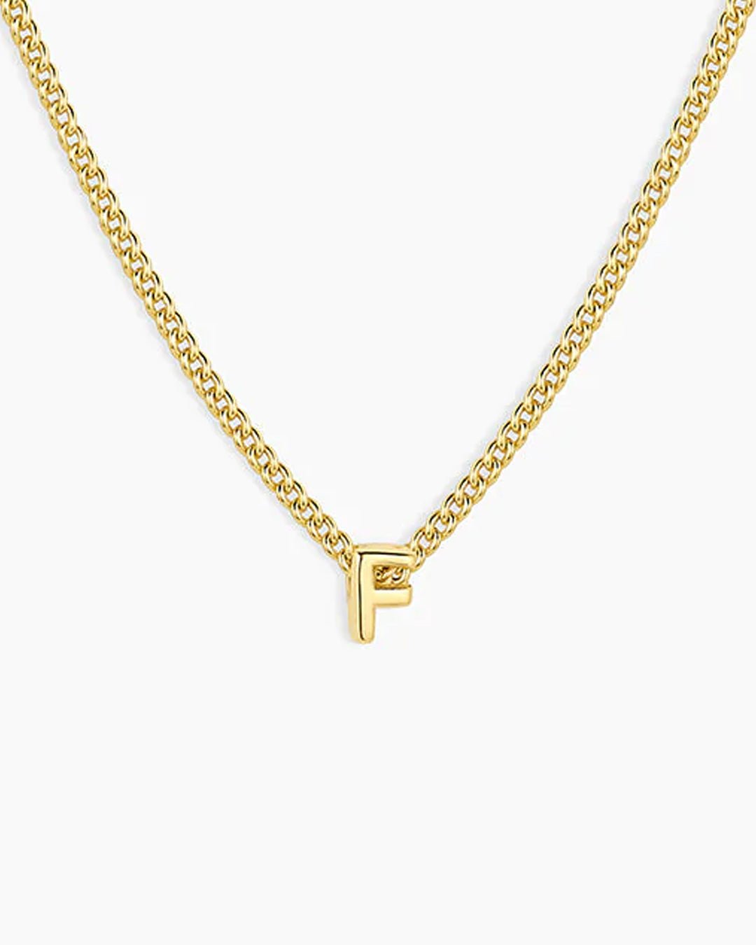 Wilder Mini Alphabet Necklace || option::18k Gold Plated, F