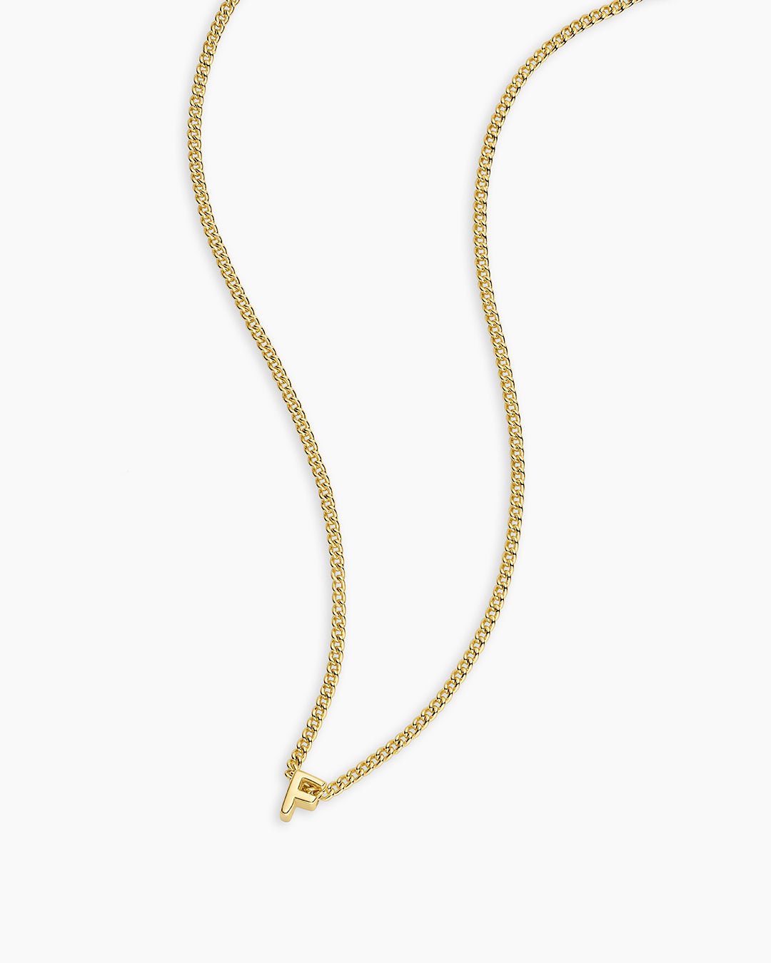 Wilder Mini Alphabet Necklace || option::18k Gold Plated, F