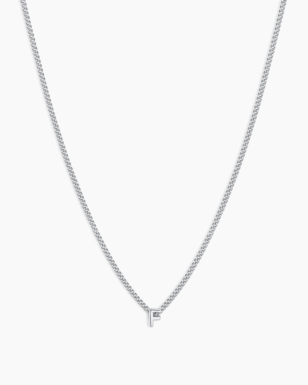 Wilder Mini Alphabet Necklace || option::Silver Plated, F