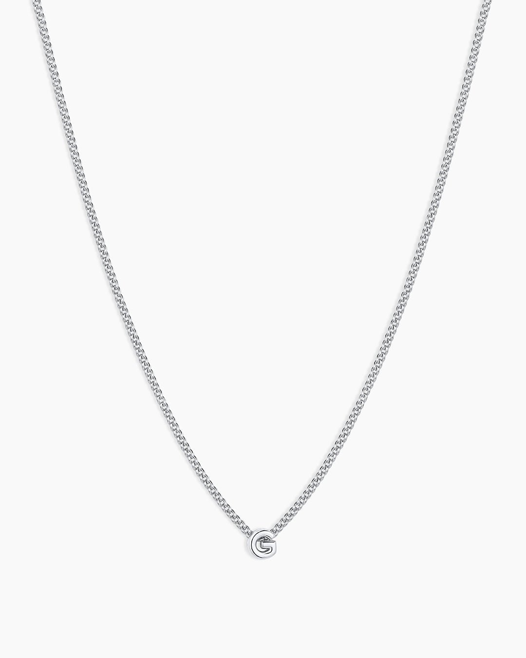 Wilder Mini Alphabet Necklace || option::Silver Plated, G