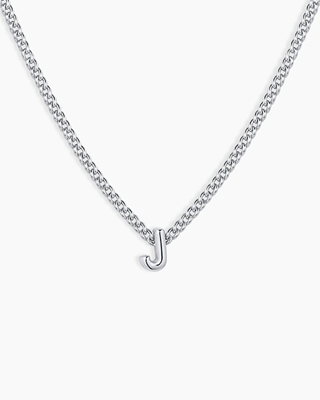 Wilder Mini Alphabet Necklace || option::Silver Plated, J