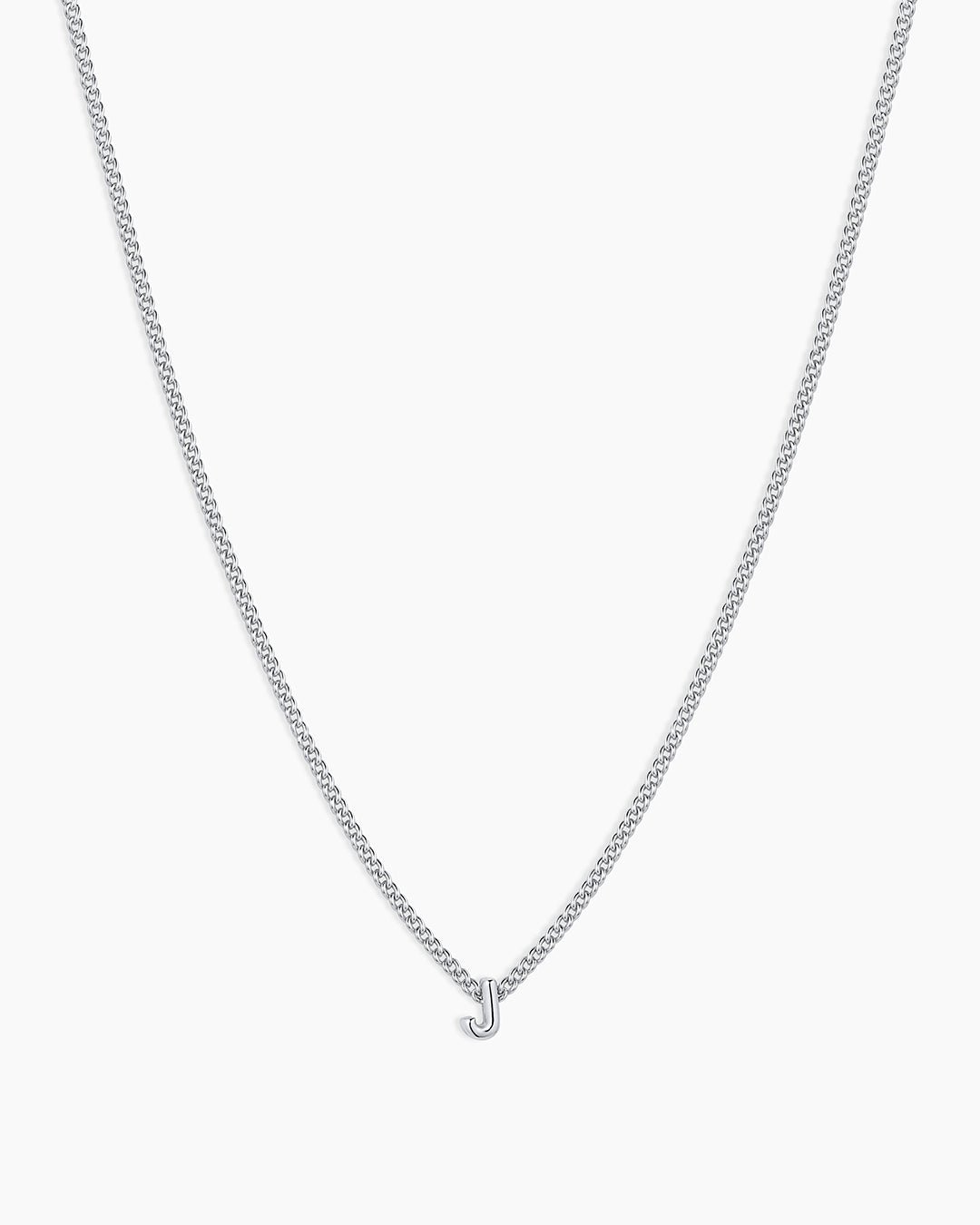 Wilder Mini Alphabet Necklace || option::Silver Plated, J