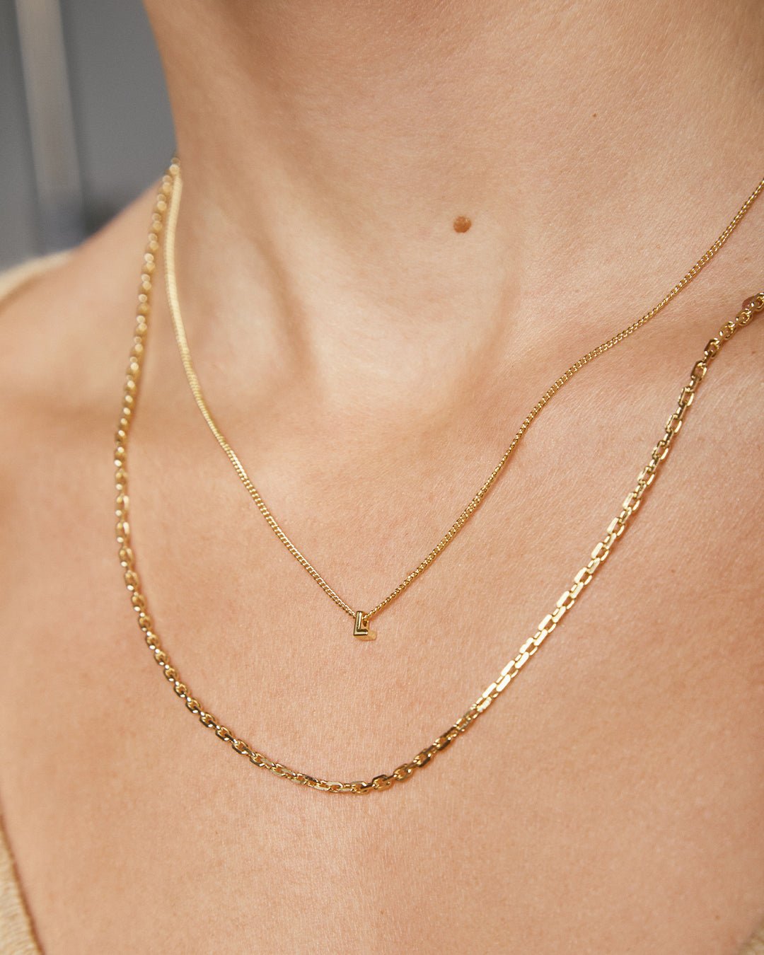 Wilder Mini Alphabet Necklace || option::18k Gold Plated, P