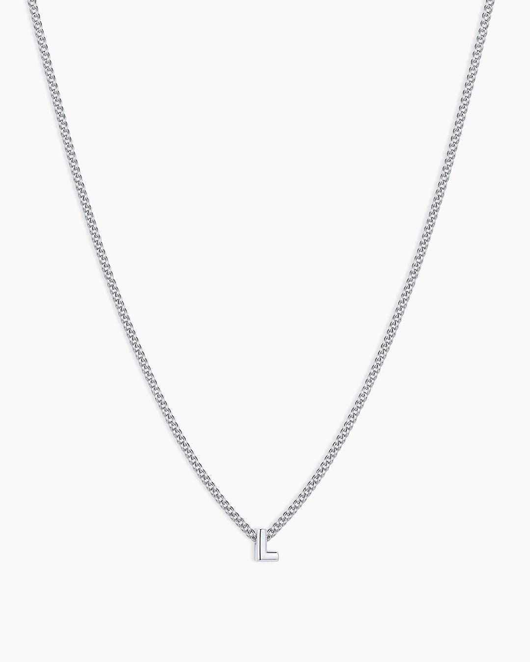 Wilder Mini Alphabet Necklace || option::Silver Plated, L