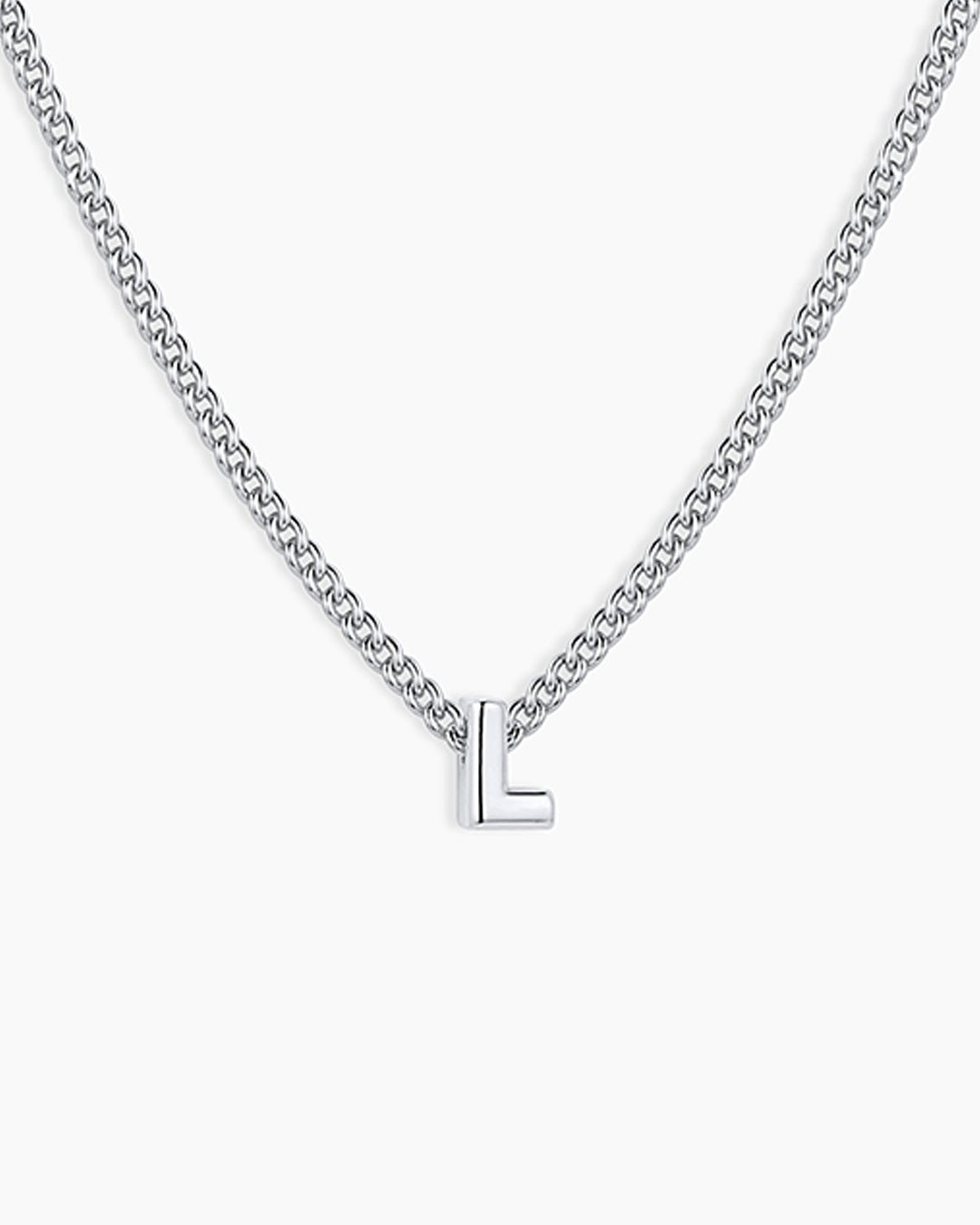 Wilder Mini Alphabet Necklace || option::Silver Plated, L