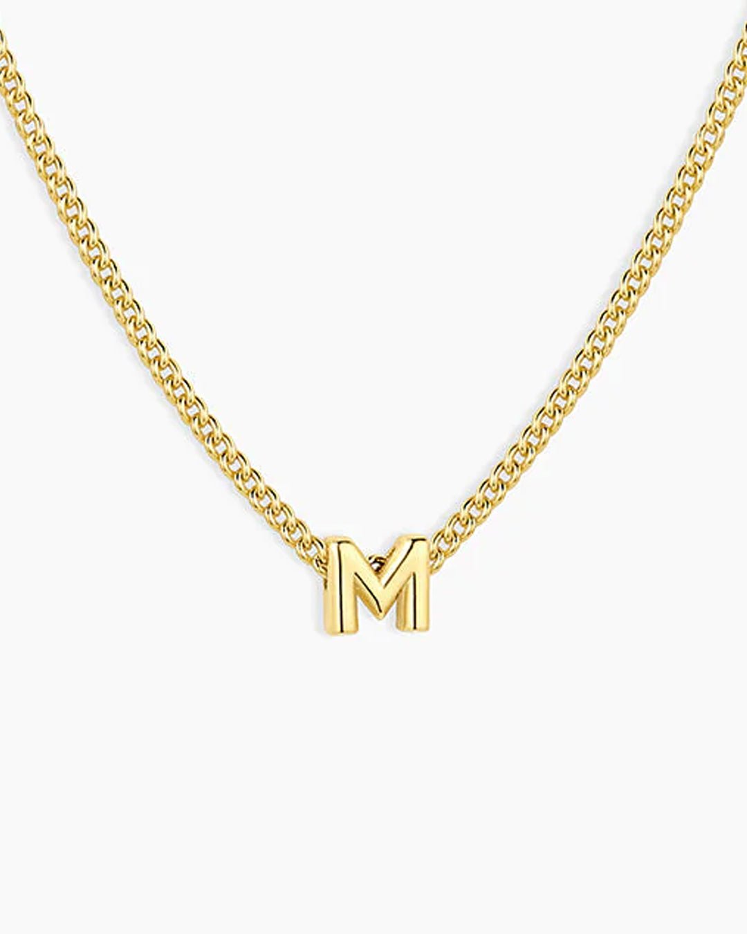 Wilder Mini Alphabet Necklace || option::18k Gold Plated, M