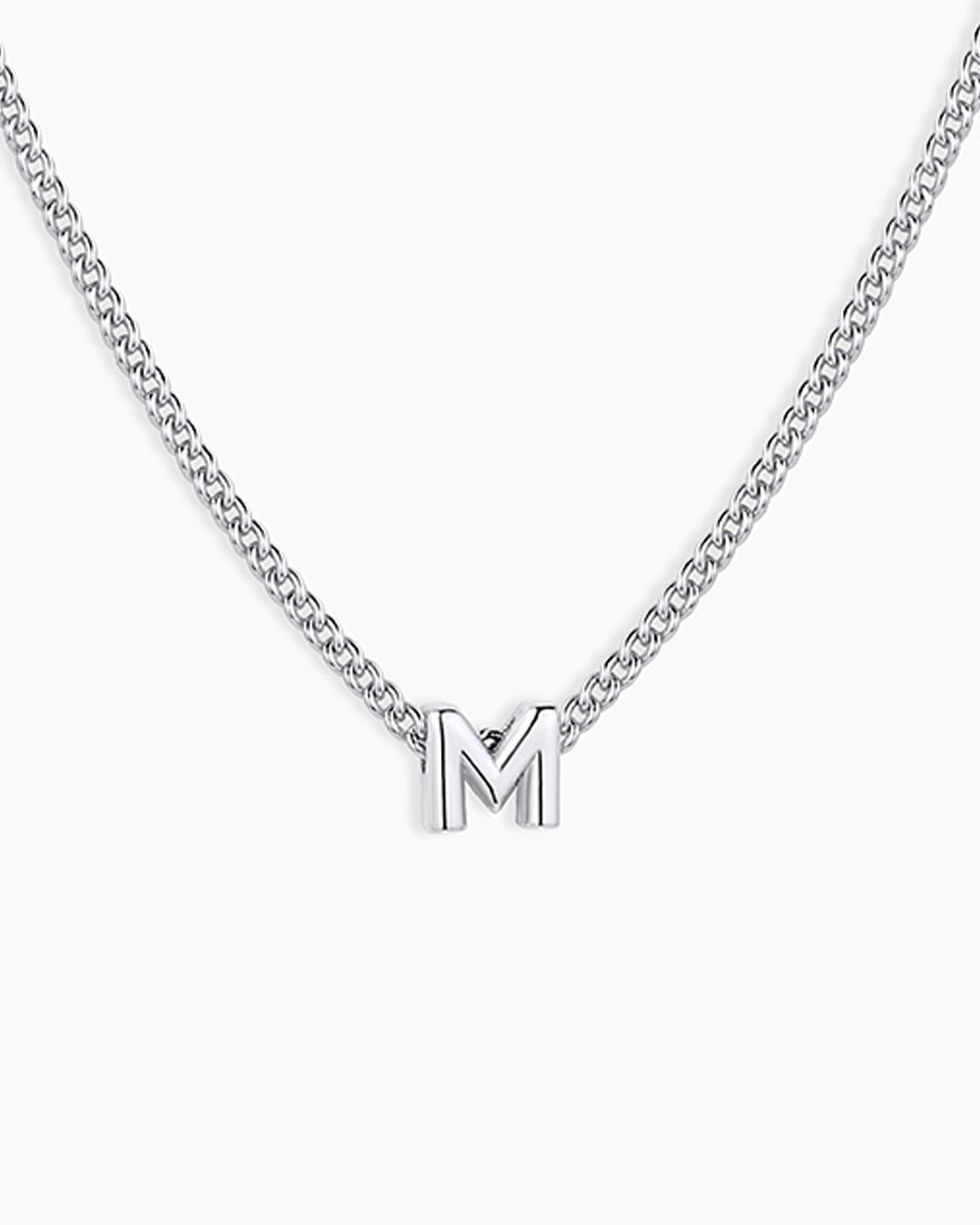 Wilder Mini Alphabet Necklace || option::Silver Plated, M