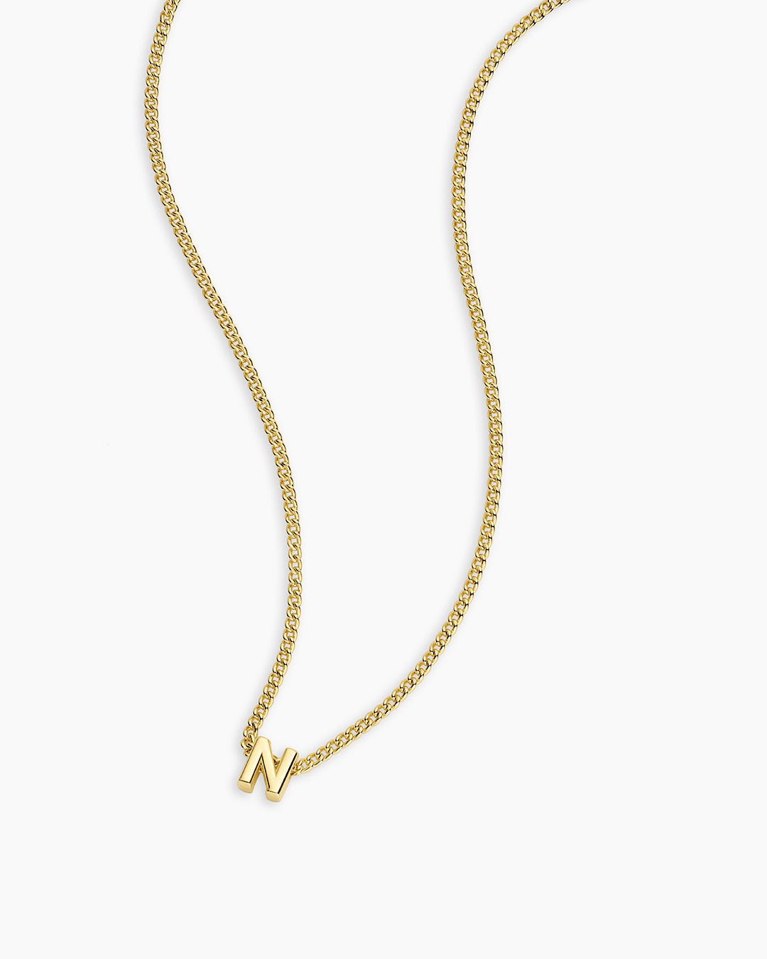 Wilder Mini Alphabet Necklace || option::18k Gold Plated, N