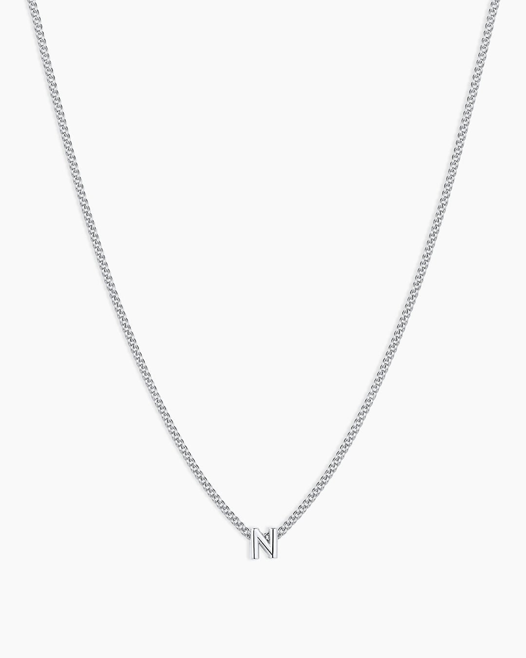 Wilder Mini Alphabet Necklace || option::Silver Plated, N