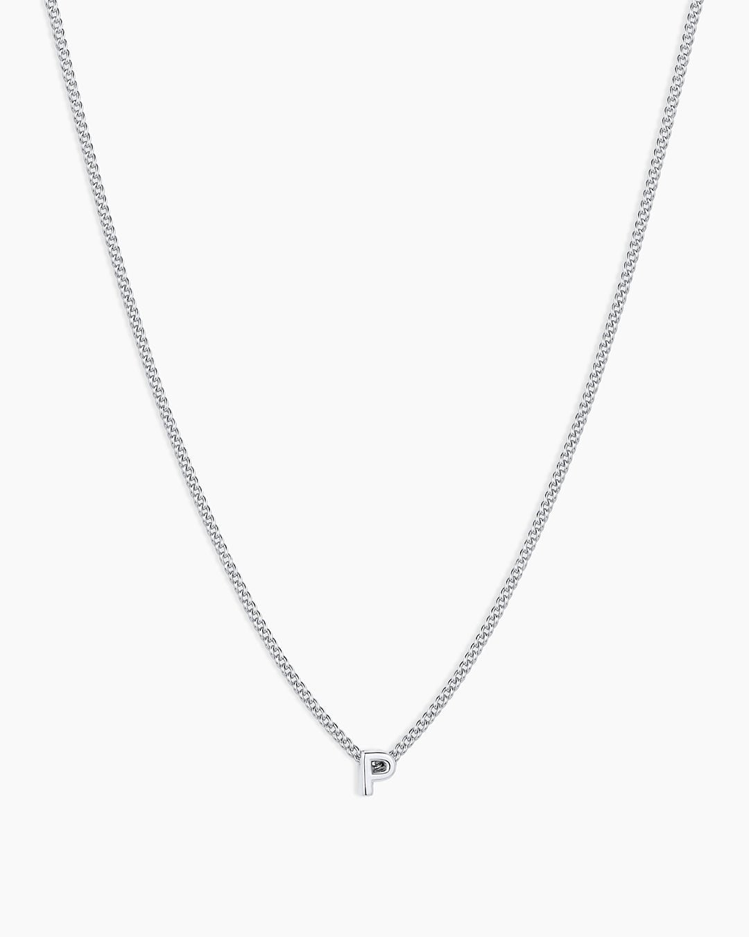 Wilder Mini Alphabet Necklace || option::Silver Plated, P