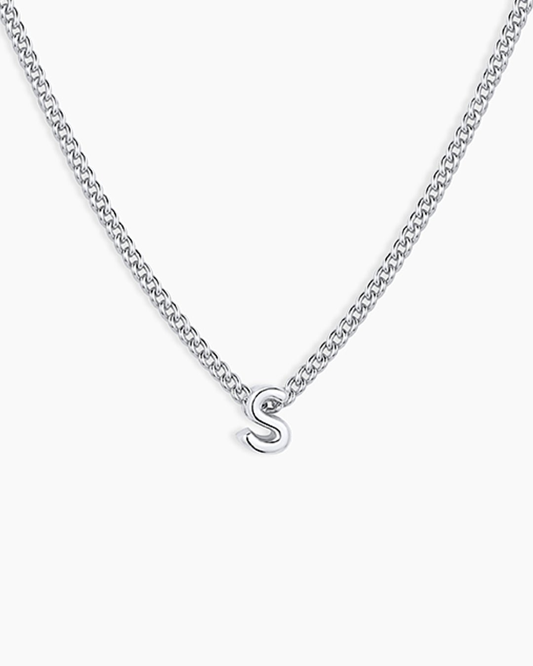 Wilder Mini Alphabet Necklace || option::Silver Plated, S