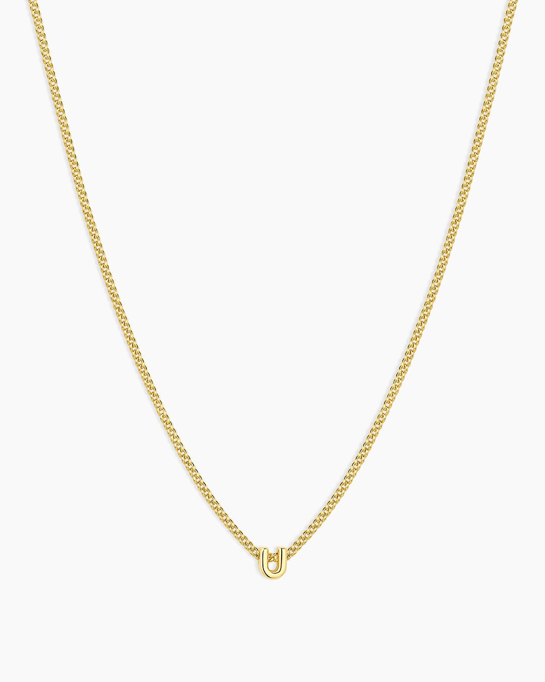 Wilder Mini Alphabet Necklace || option::18k Gold Plated, U