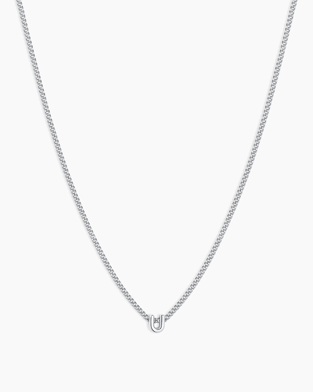 Wilder Mini Alphabet Necklace || option::Silver Plated, U