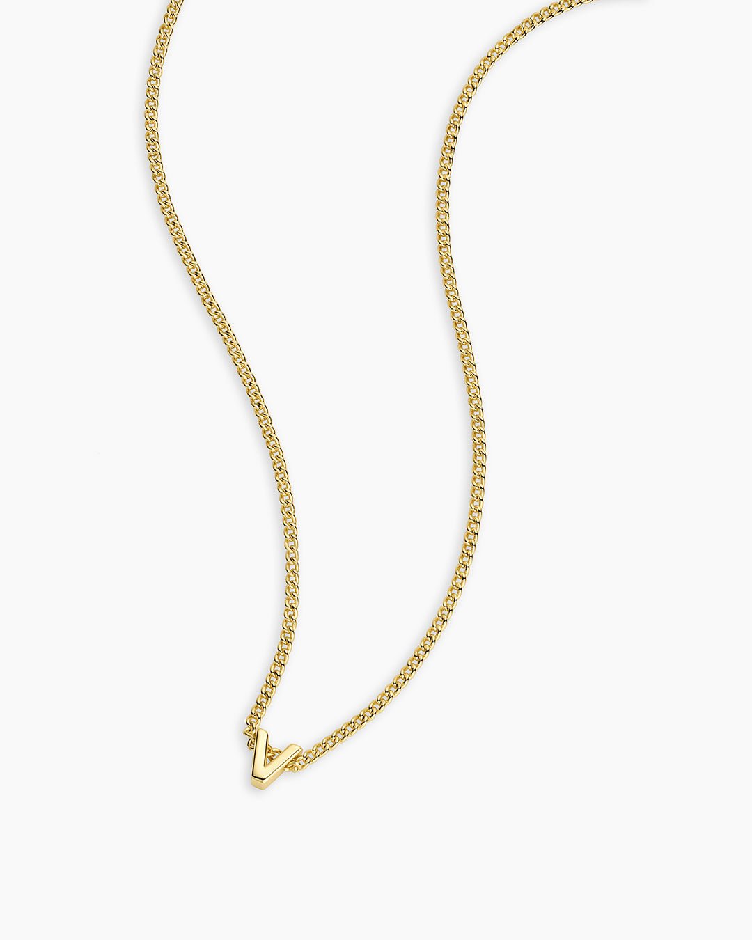 Wilder Mini Alphabet Necklace || option::18k Gold Plated, V