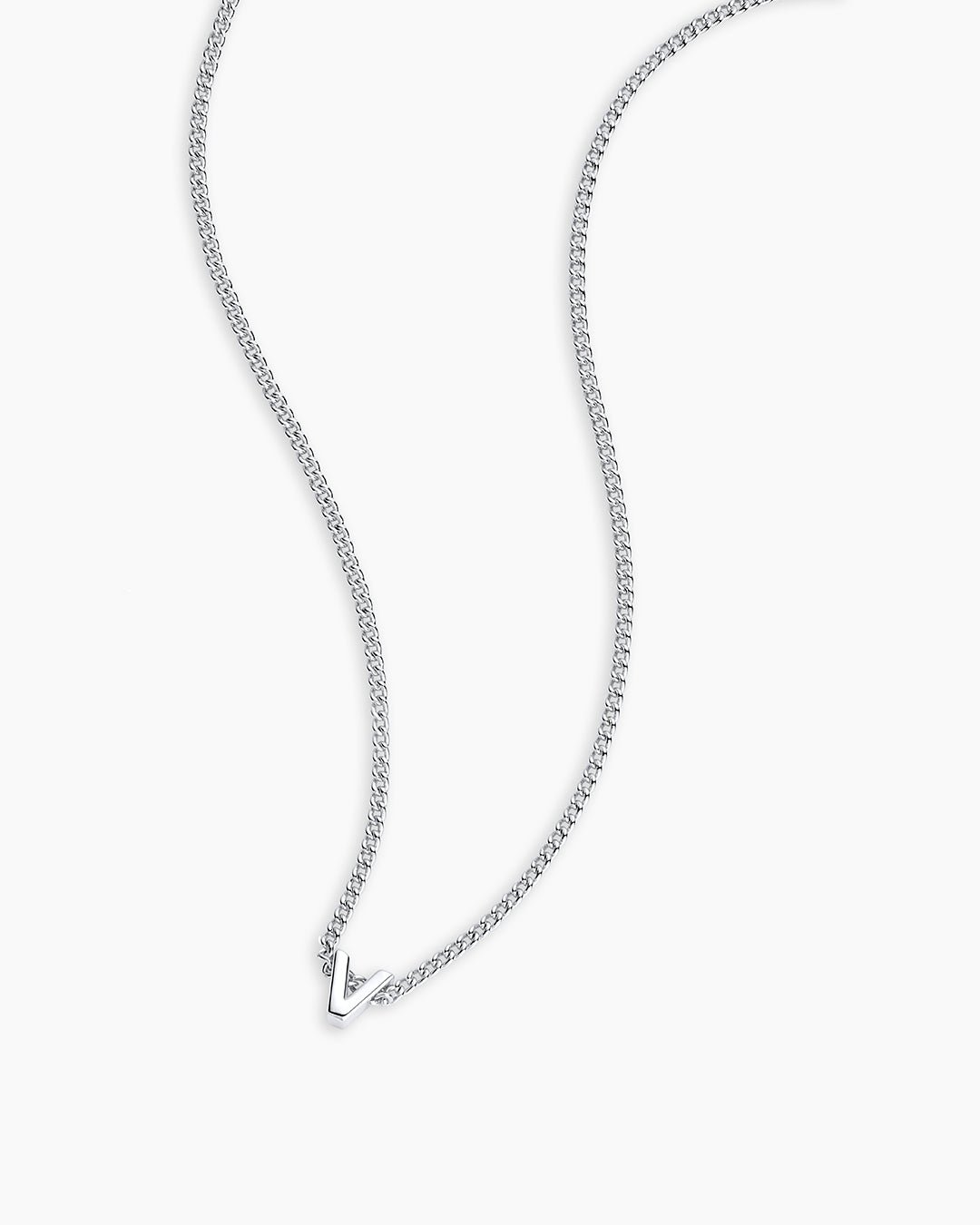 Wilder Mini Alphabet Necklace || option::Silver Plated, V