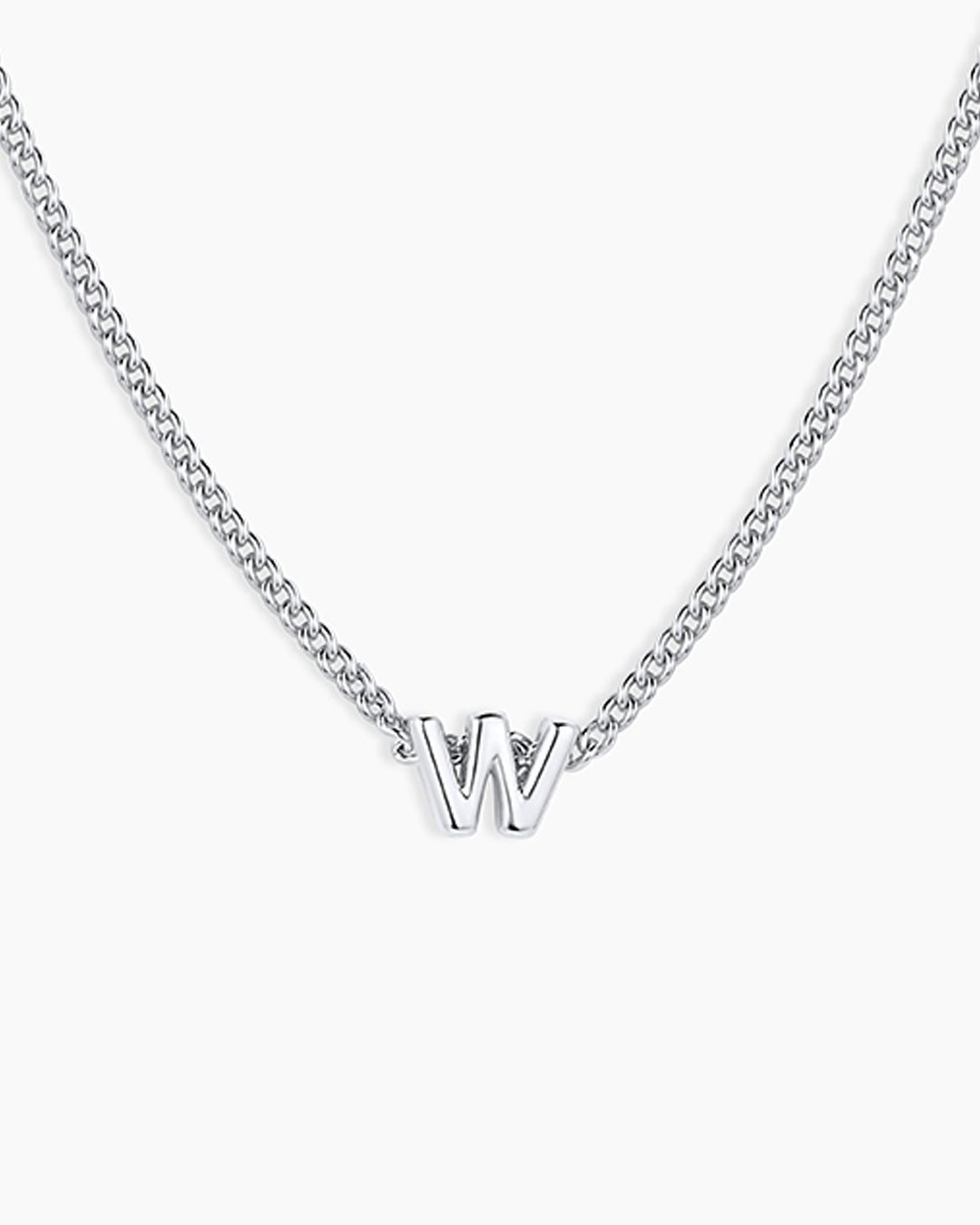 Wilder Mini Alphabet Necklace || option::Silver Plated, W