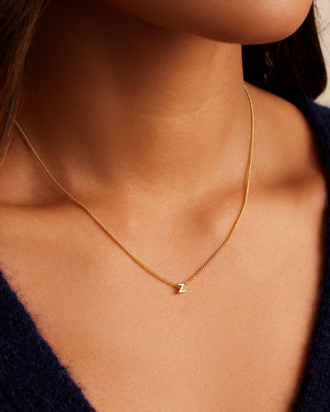 Wilder Mini Alphabet Necklace || option::18k Gold Plated, Z