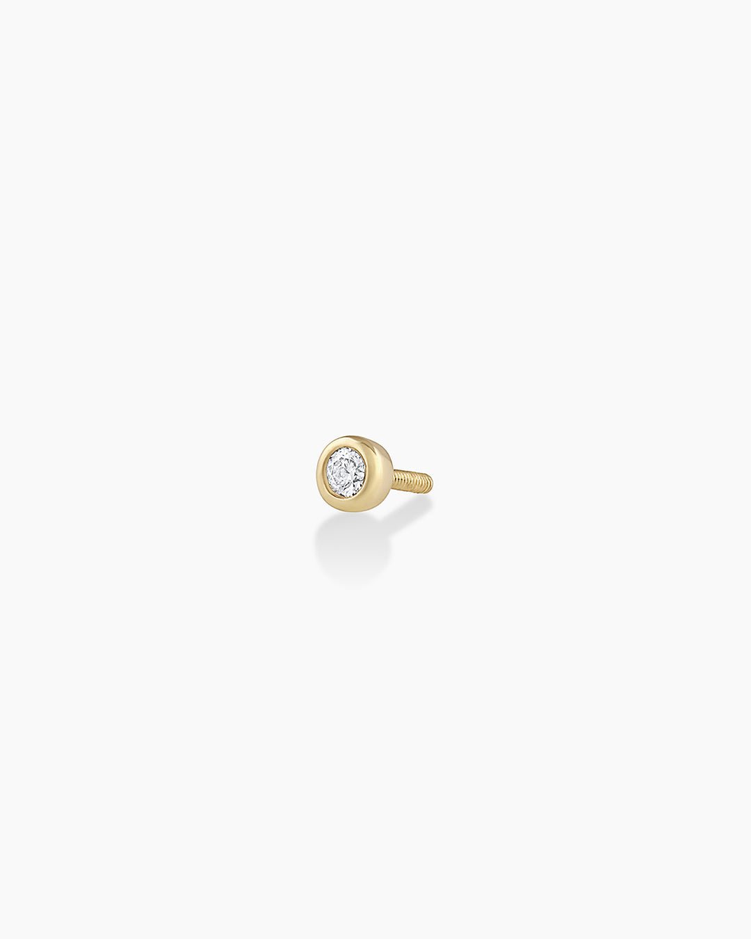 Classic Diamond Threaded Flatback Studs || option::14k Solid Gold