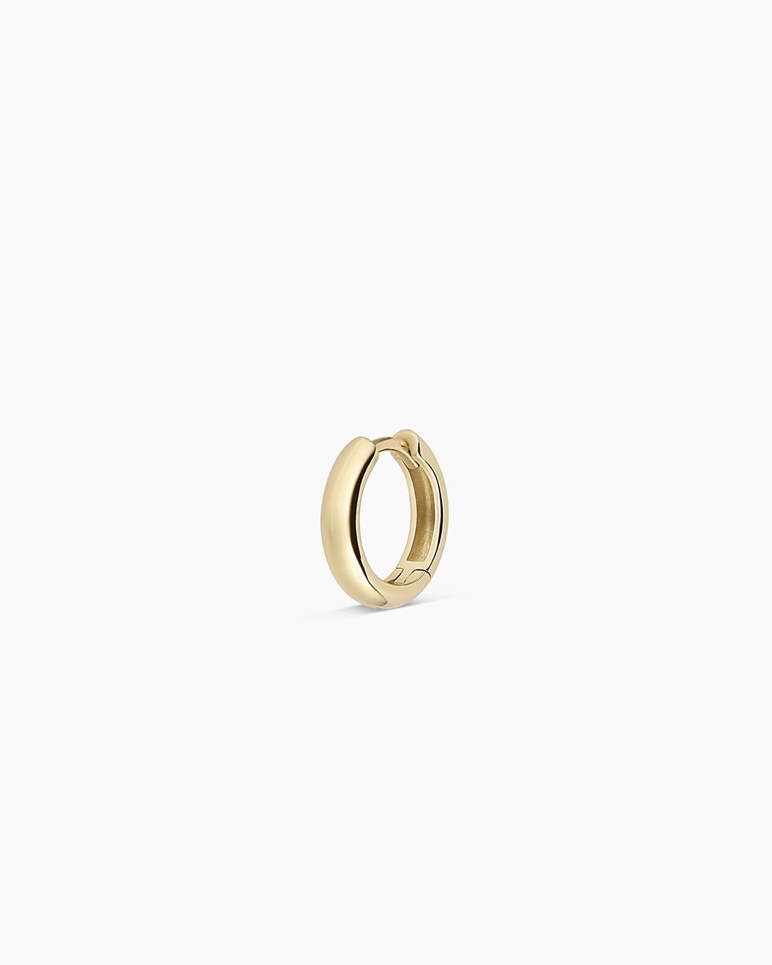 14k Gold Lou Helium Huggie || option::14k Solid Gold, 11mm