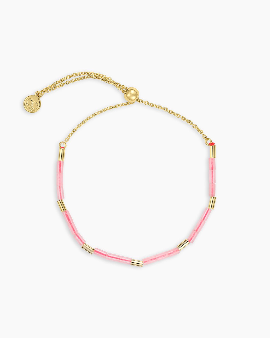 Power Gemstone Tatum Bracelet || option::18k Gold Plated, Rose Quartz