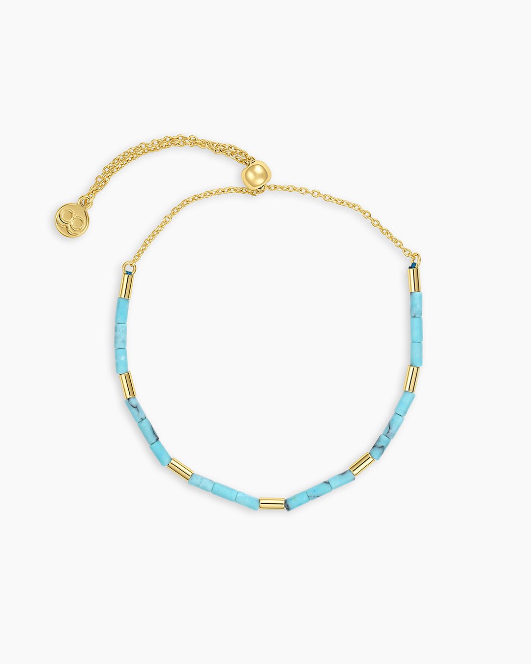 Power Gemstone Tatum Bracelet || option::18k Gold Plated, Turquoise