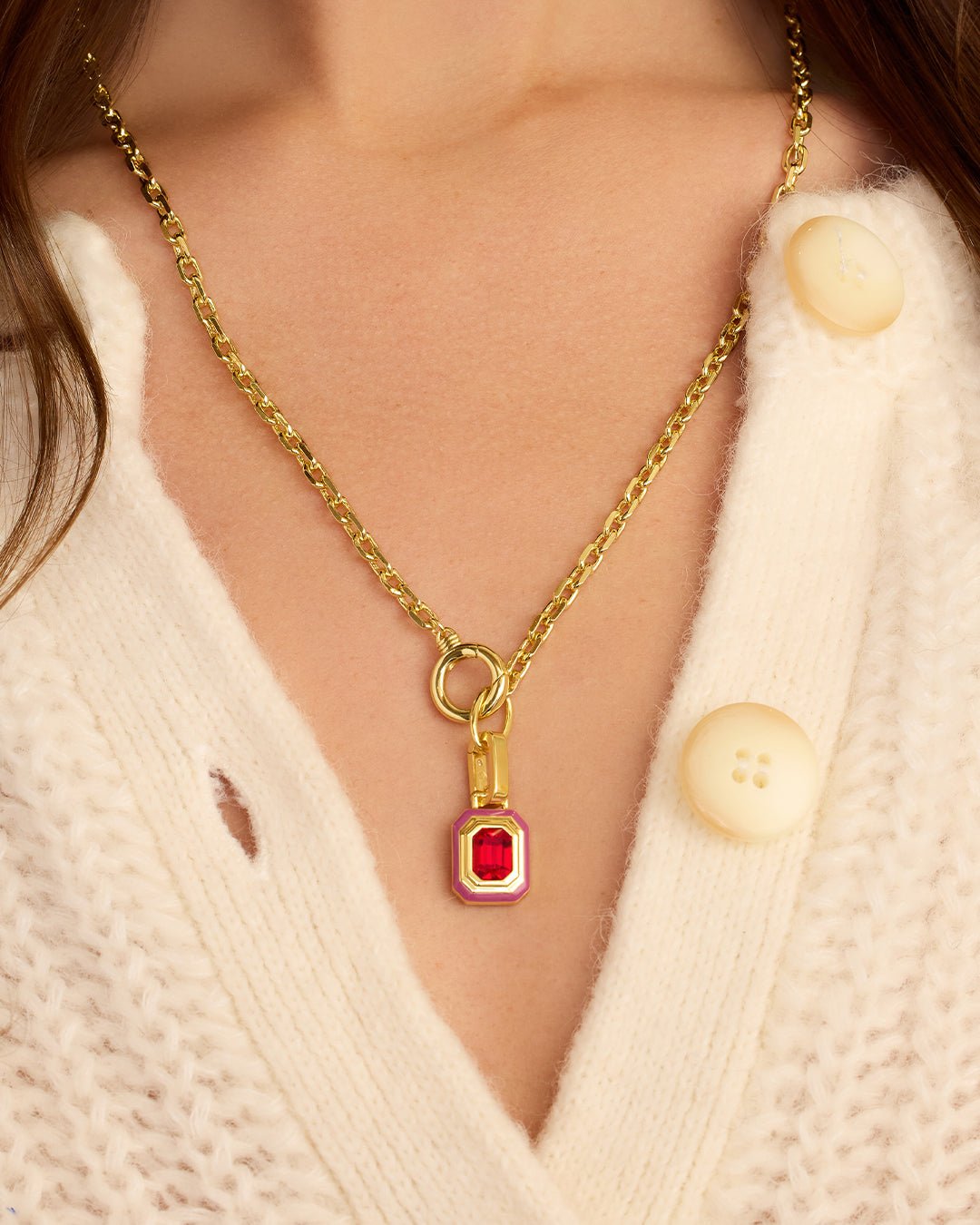 Crimson Tag Charm || option::18k Gold Plated