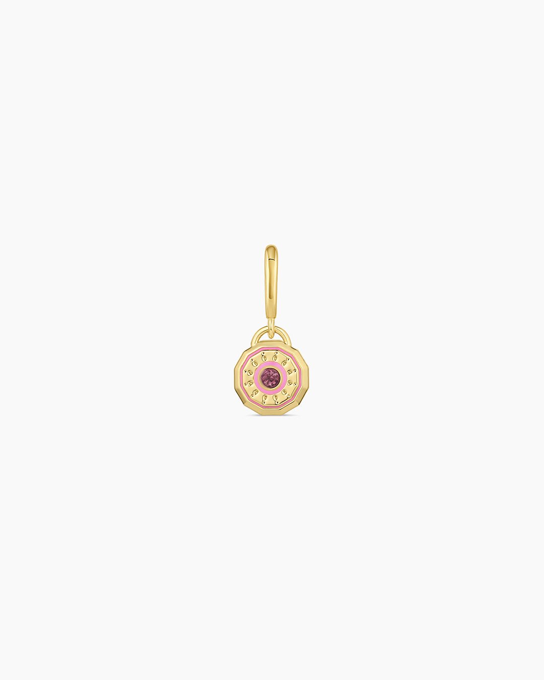 Birthstone Parker Charm || option::18k Gold Plated, Pink Tourmaline - October