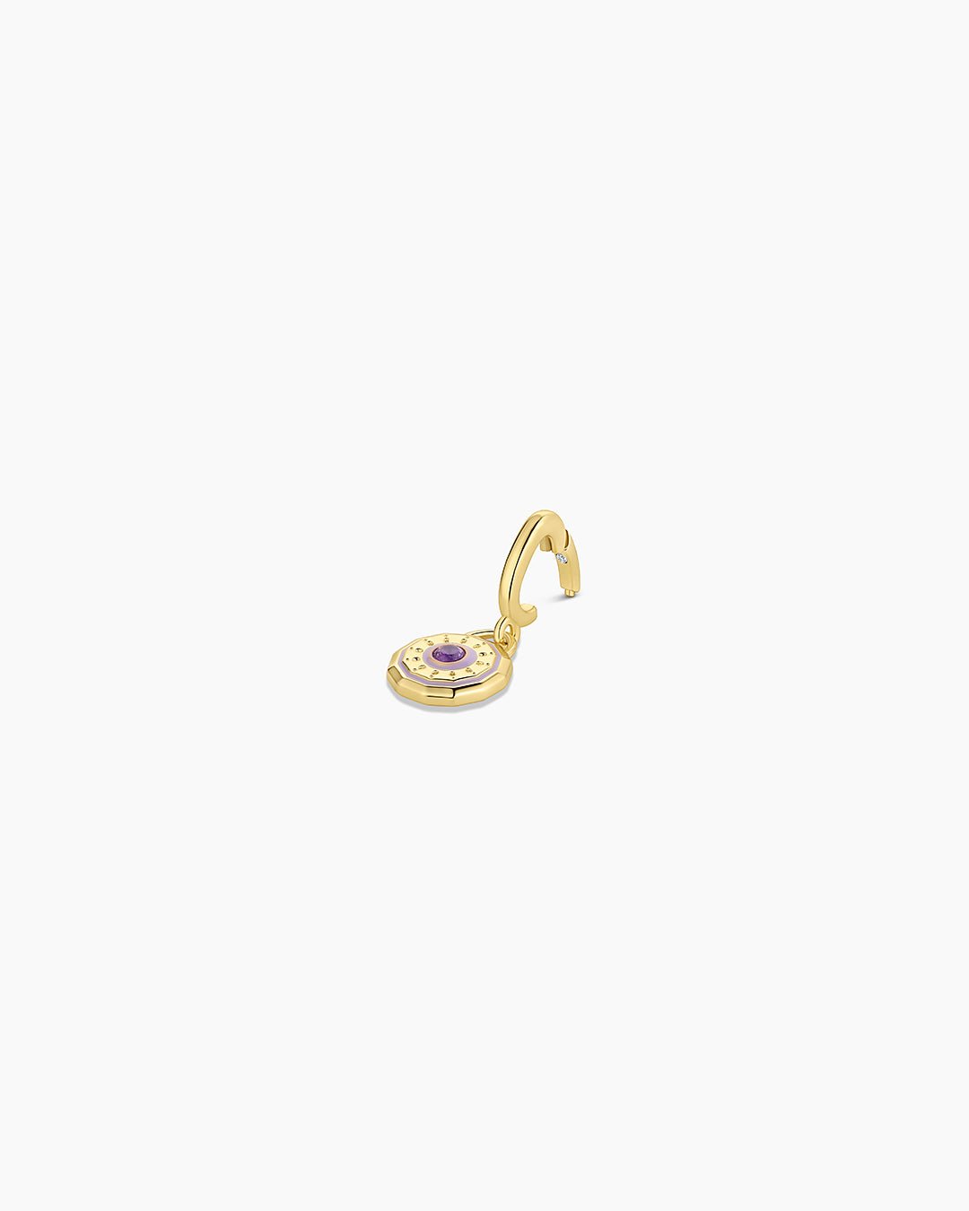 Birthstone Parker Charm || option::18k Gold Plated, Amethyst - February