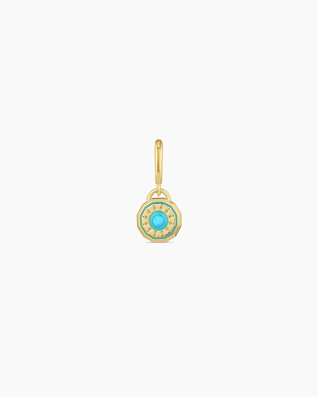 Birthstone Parker Charm || option::18k Gold Plated, Turquoise - December