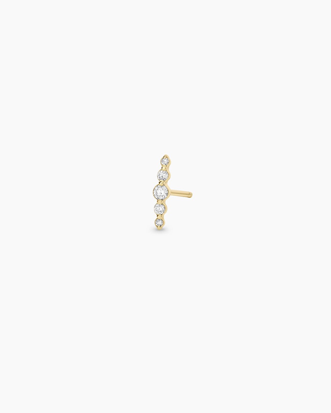 Elle Diamond Row Studs || option::14k Solid Gold